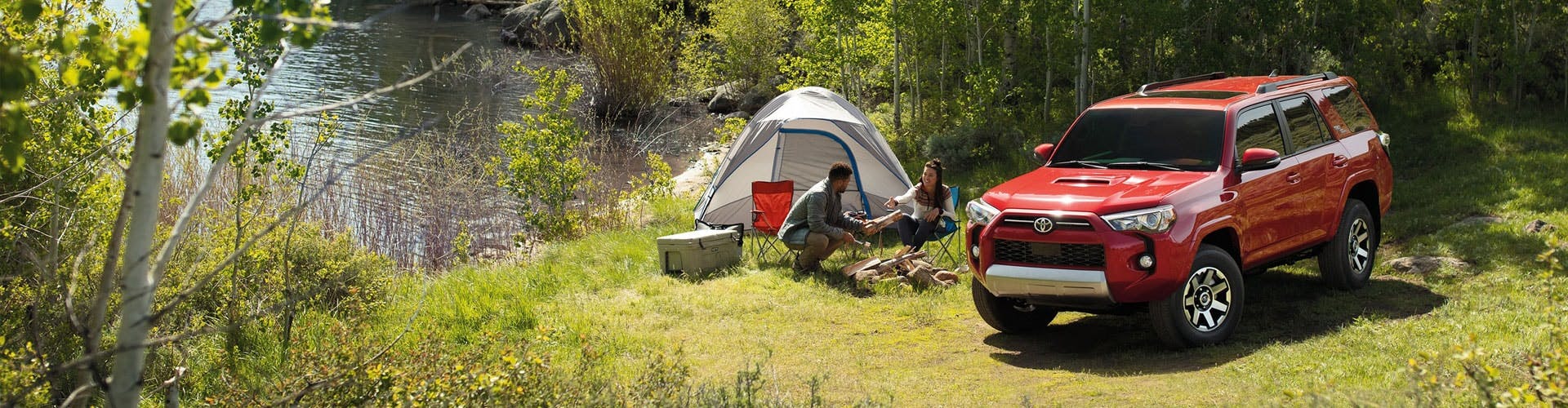 Red 4Runner Camping