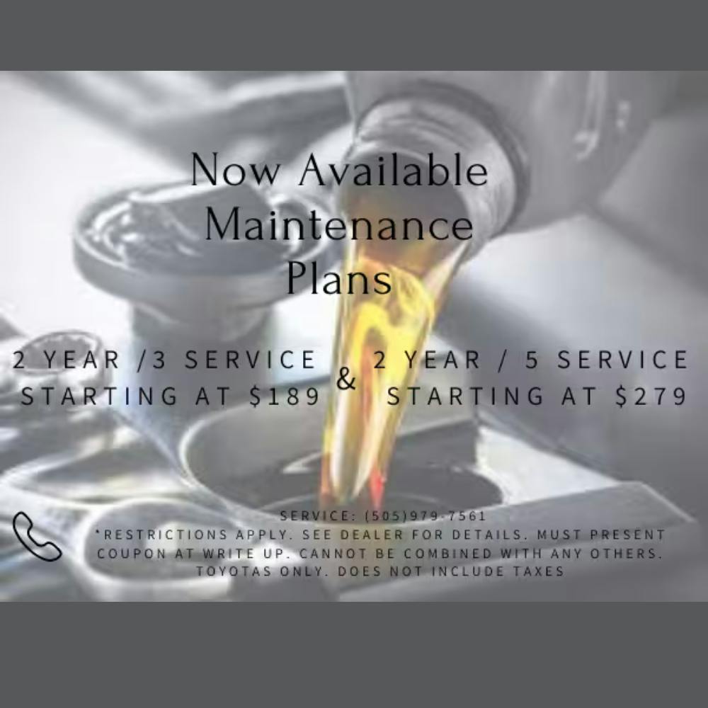 Now Available Maintenance Plans | Amigo Toyota