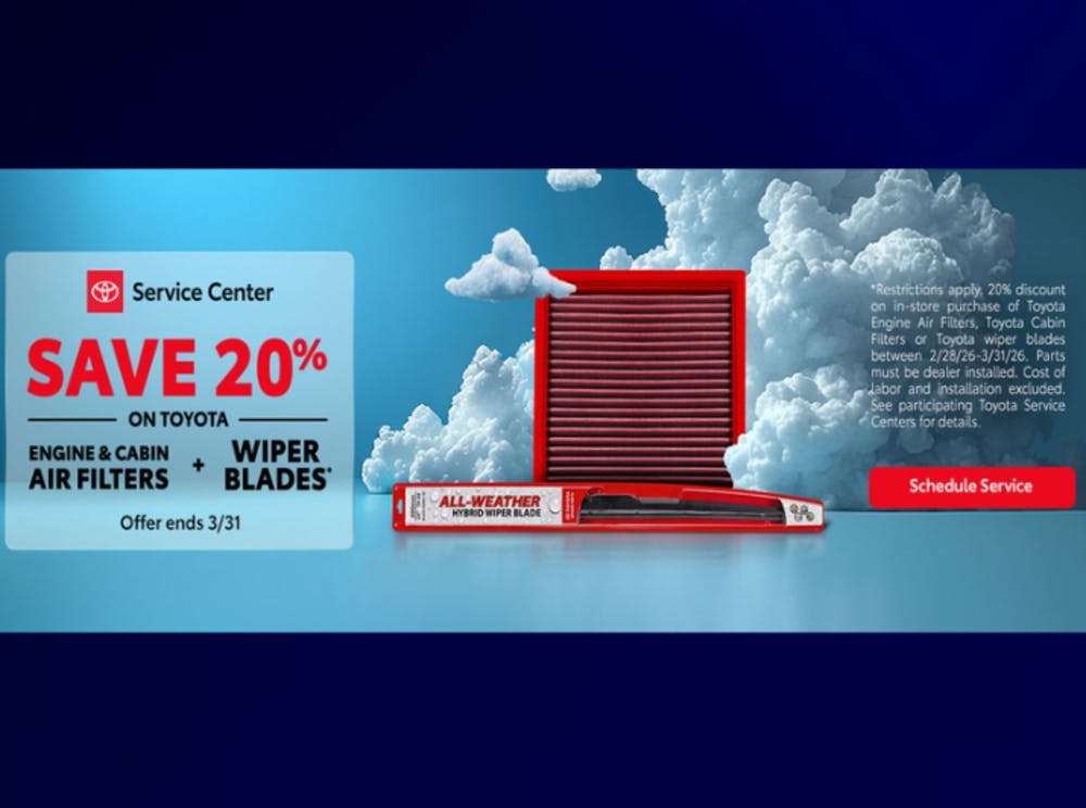 Save 20% on Engine & Cabin Air Filters + Wiper Blades | Amigo Toyota