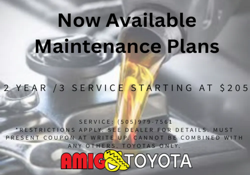 Now Available Maintenance Plans | Amigo Toyota