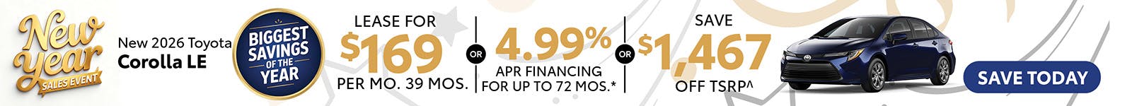 New 2026 Toyota Corolla LE