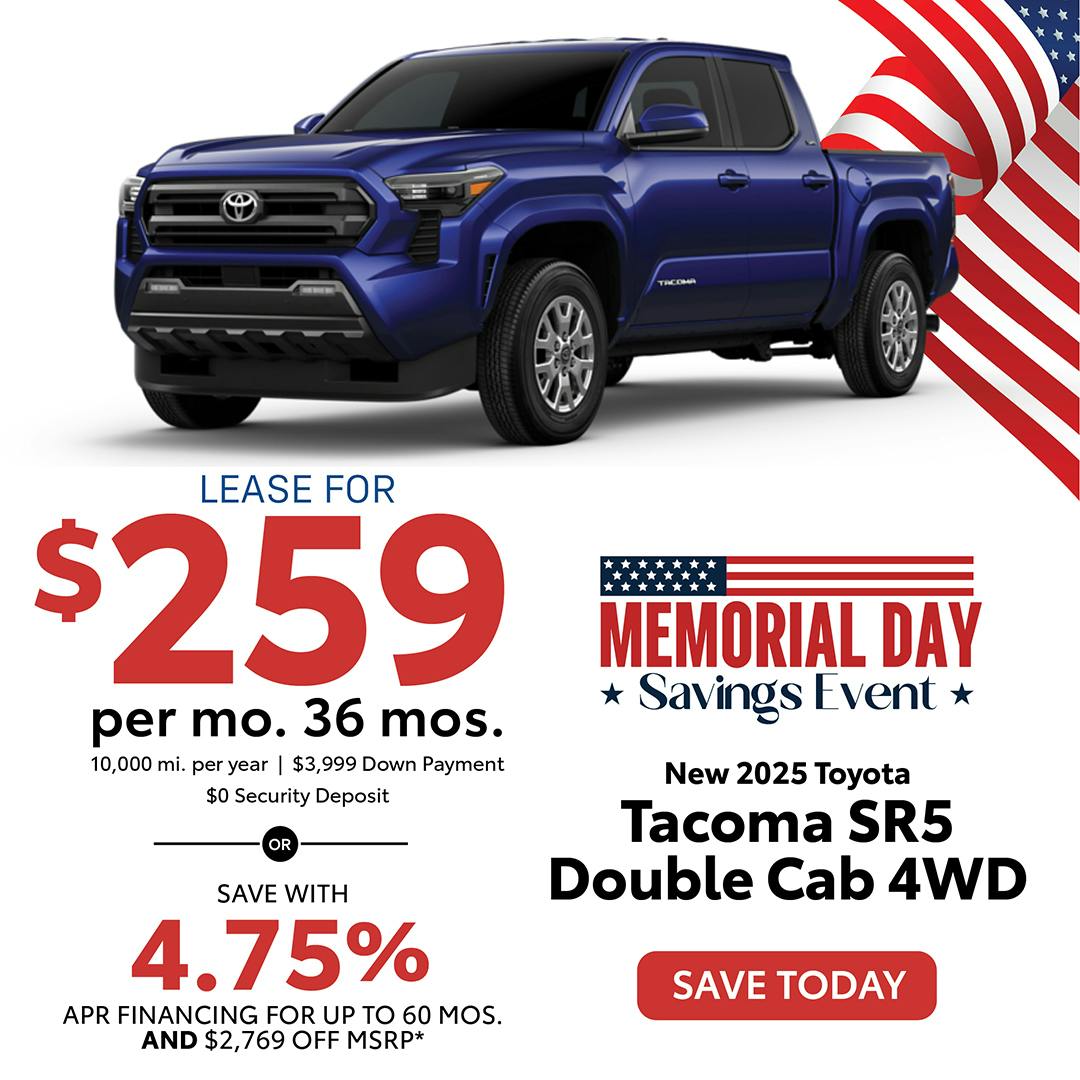 New 2025 Toyota Tacoma SR5 Double Cab 4WD | Atlantic Toyota