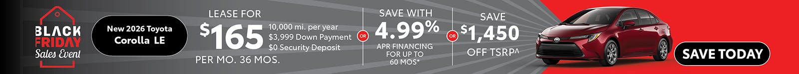 New 2026 Toyota Corolla LE