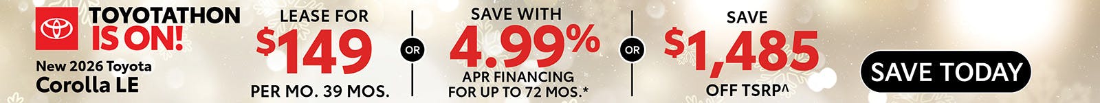 New 2026 Toyota Corolla LE
