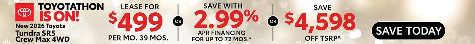 New 2026 Toyota Tundra SR5 Crew Max 4WD