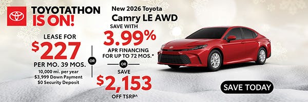 New 2026 Toyota Camry LE AWD | Atlantic Toyota