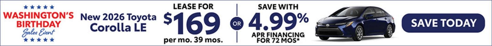 New 2026 Toyota Corolla LE