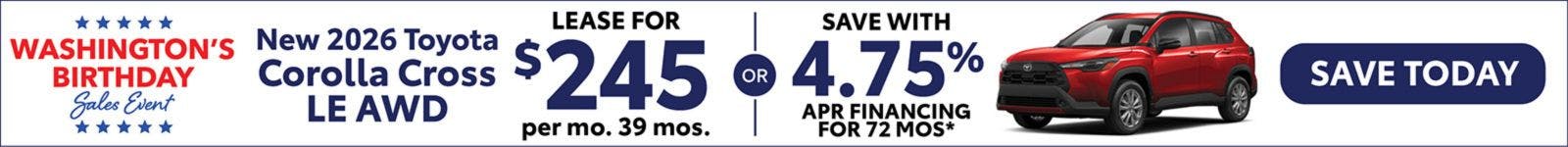 New 2026 Toyota Corolla Cross LE AWD