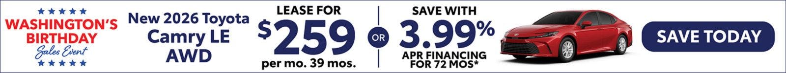 New 2026 Toyota Camry LE AWD