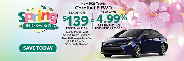 New 2026 Toyota Corolla LE FWD | Atlantic Toyota