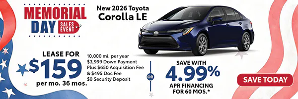 New 2026 Toyota Corolla LE | Atlantic Toyota