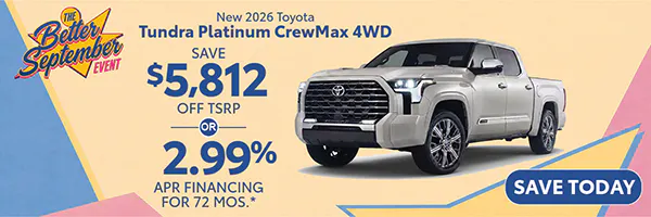 New 2026 Toyota Tundra Platinum CrewMax 4WD | Atlantic Toyota
