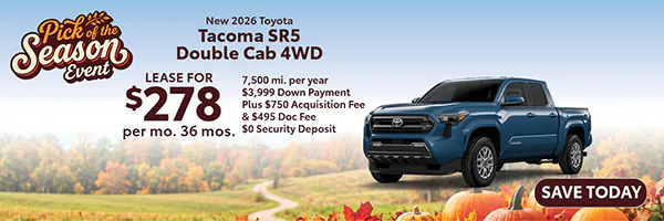 New 2026 Toyota Tacoma SR5 Double Cab 4WD | Atlantic Toyota