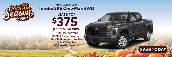 New 2026 Toyota Tundra SR5 Crew Cab 4WD | Atlantic Toyota
