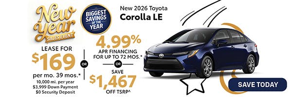 New 2026 Toyota Corolla LE | Atlantic Toyota