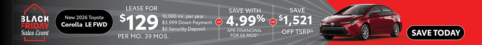 New 2026 Toyota Corolla LE