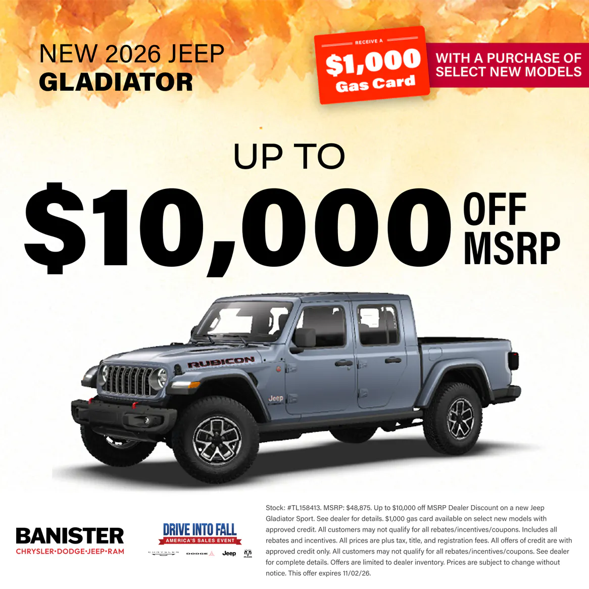 Jeep Gladiator Sport – Drive Into Fall | Banister Chrysler Dodge Jeep Ram Hampton Roads