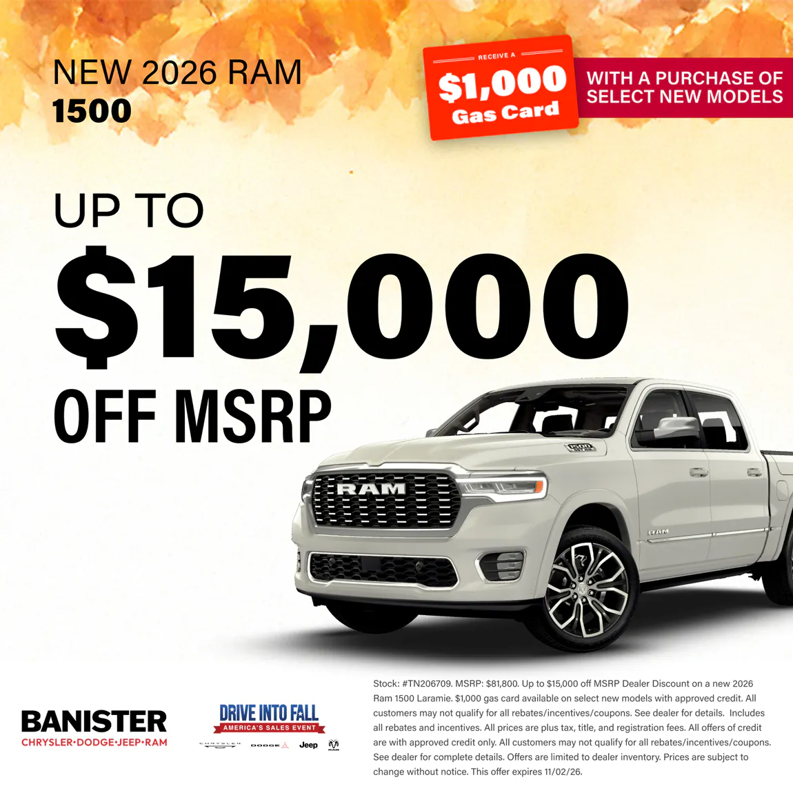 2026 Ram 1500 – Drive Into Fall | Banister Chrysler Dodge Jeep Ram Hampton Roads