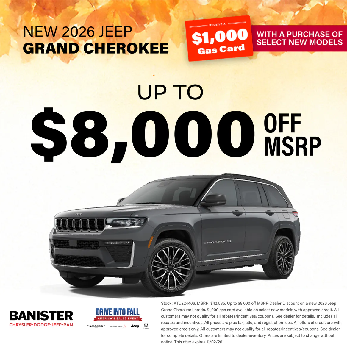 2026 Grand Cherokee – Drive Into Fall | Banister Chrysler Dodge Jeep Ram Hampton Roads
