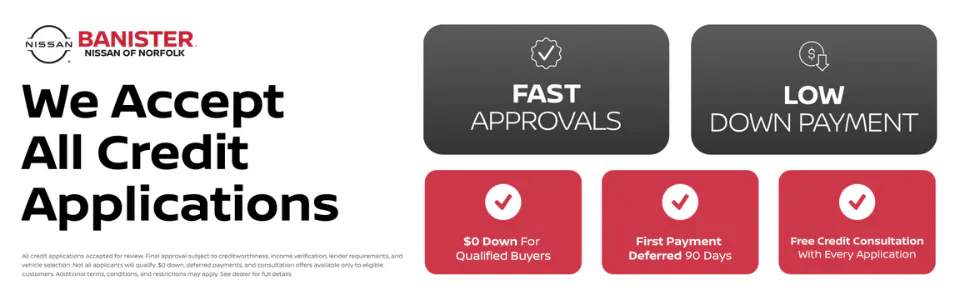 We Accept All Credit Applications | Banister Nissan of Norfolk