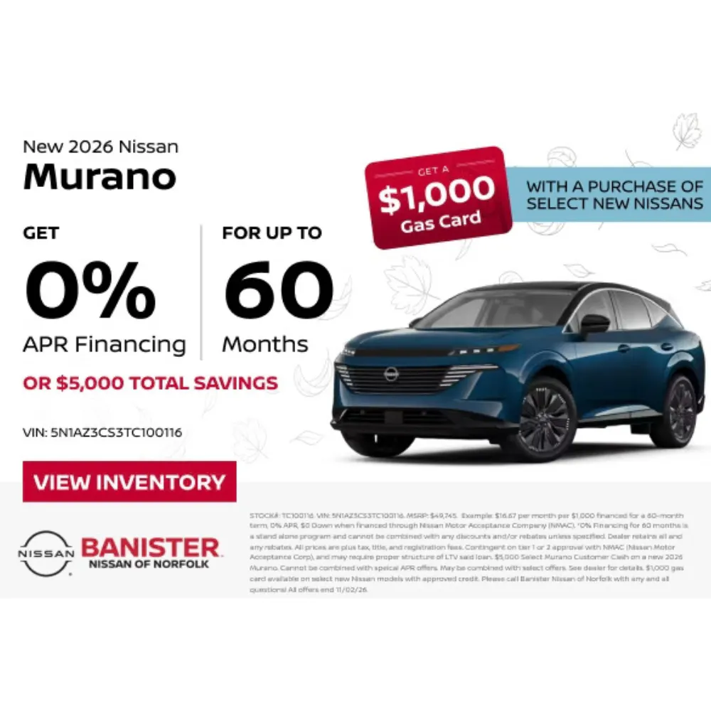 New 2026 Nissan Murano | Banister Nissan of Norfolk
