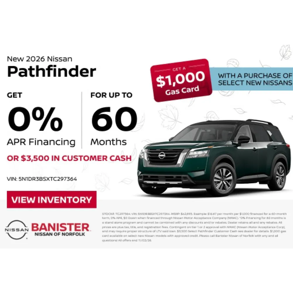 New 2026 Nissan Pathfinder | Banister Nissan of Norfolk