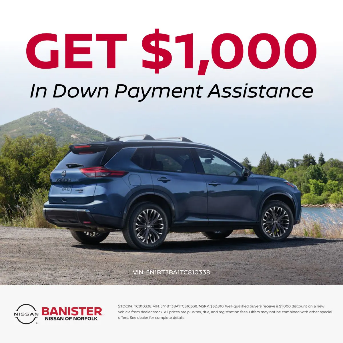 Get $1,000 in Down Payment Assistance | Banister Nissan of Norfolk