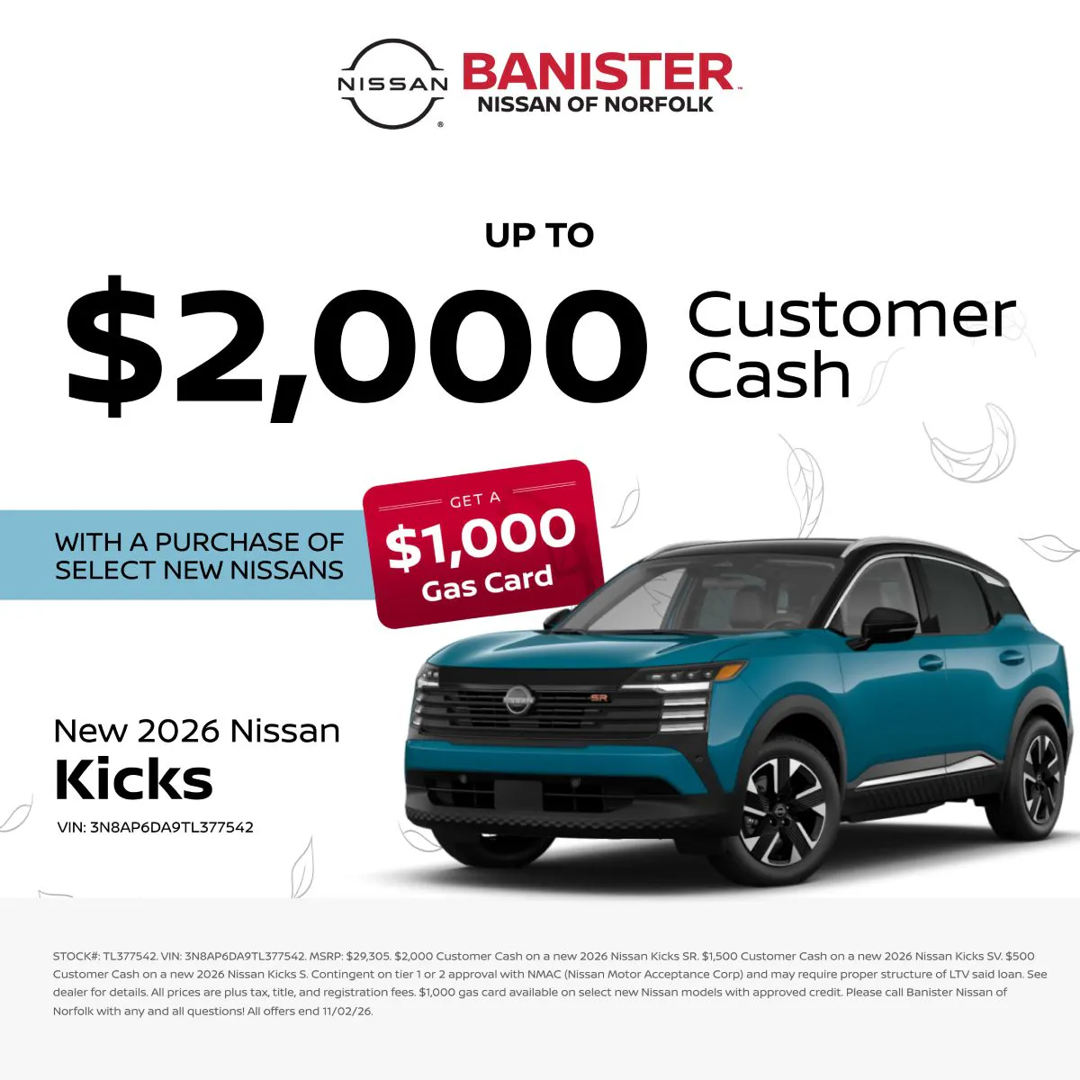 New 2026 Nissan Kicks | Banister Nissan of Norfolk