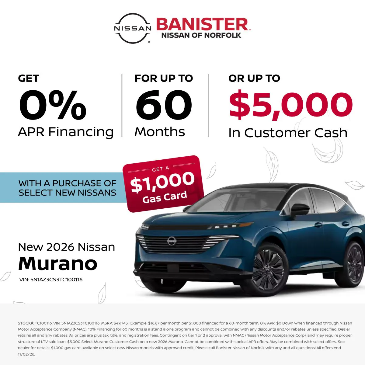 New 2026 Nissan Murano | Banister Nissan of Norfolk