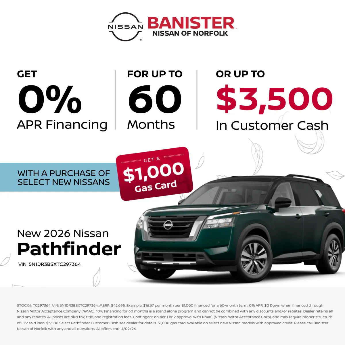 New 2026 Nissan Pathfinder | Banister Nissan of Norfolk