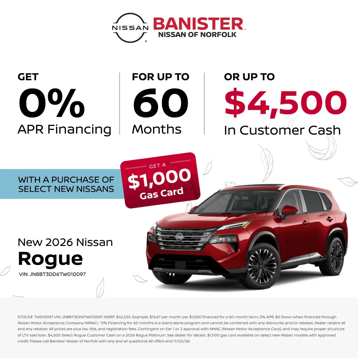 New 2026 Nissan Rogue | Banister Nissan of Norfolk