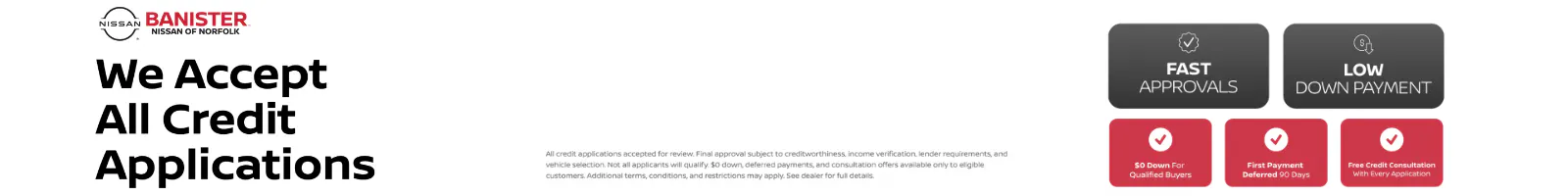 We Accept All Credit Applications | Banister Nissan of Norfolk
