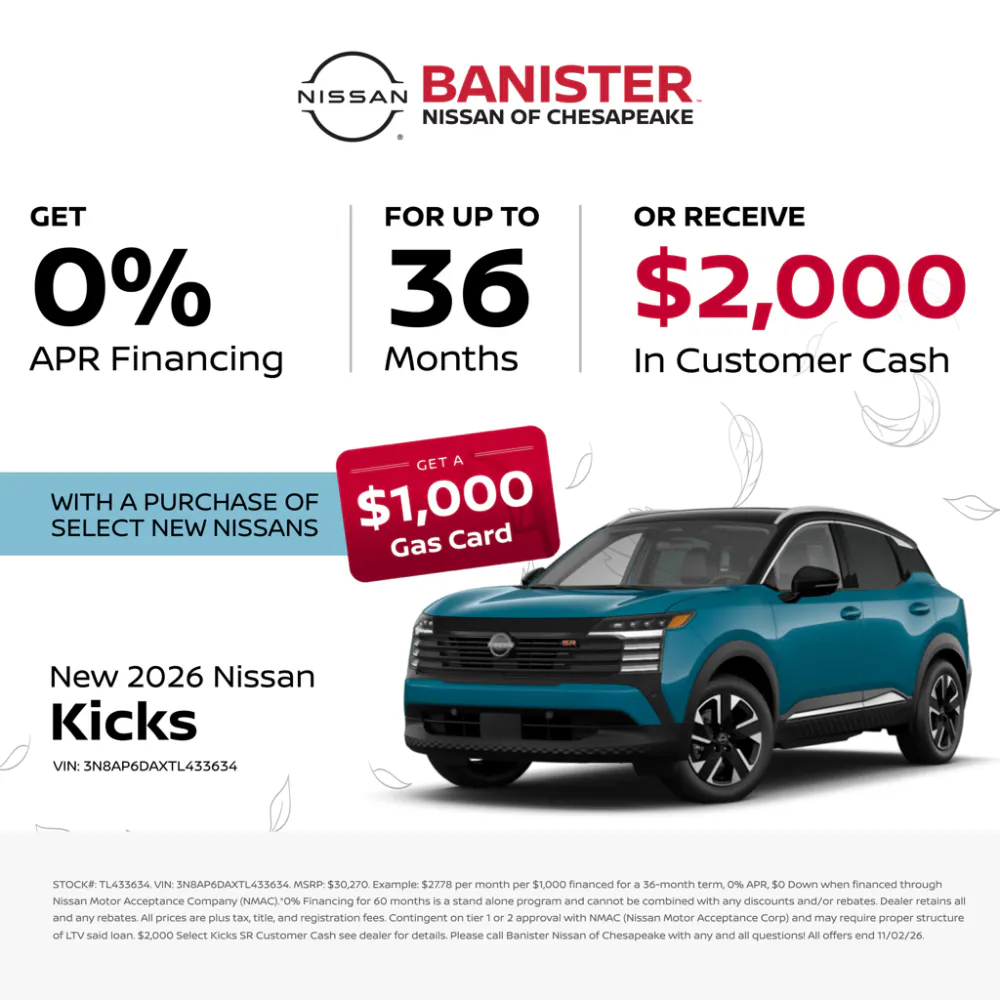 New 2026 Nissan Kicks | Banister Nissan of Chesapeake