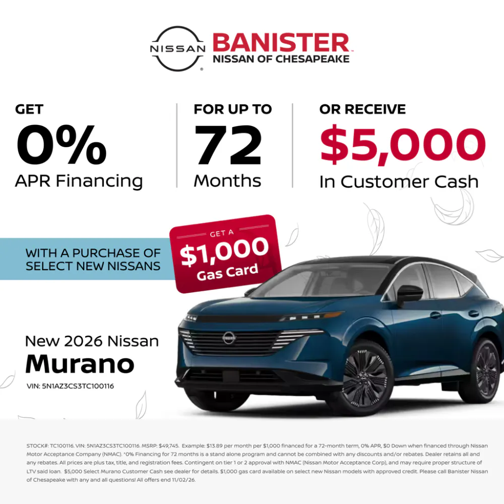 New 2026 Nissan Murano | Banister Nissan of Chesapeake