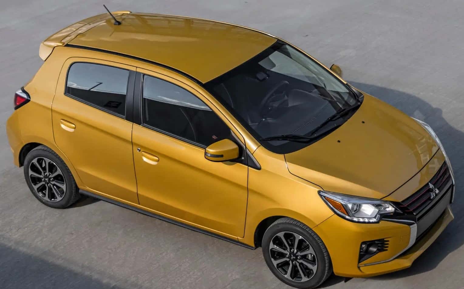 2024-mitsubishi-mirage-yellow-angled 2024 Mitsubishi Mirage yellow