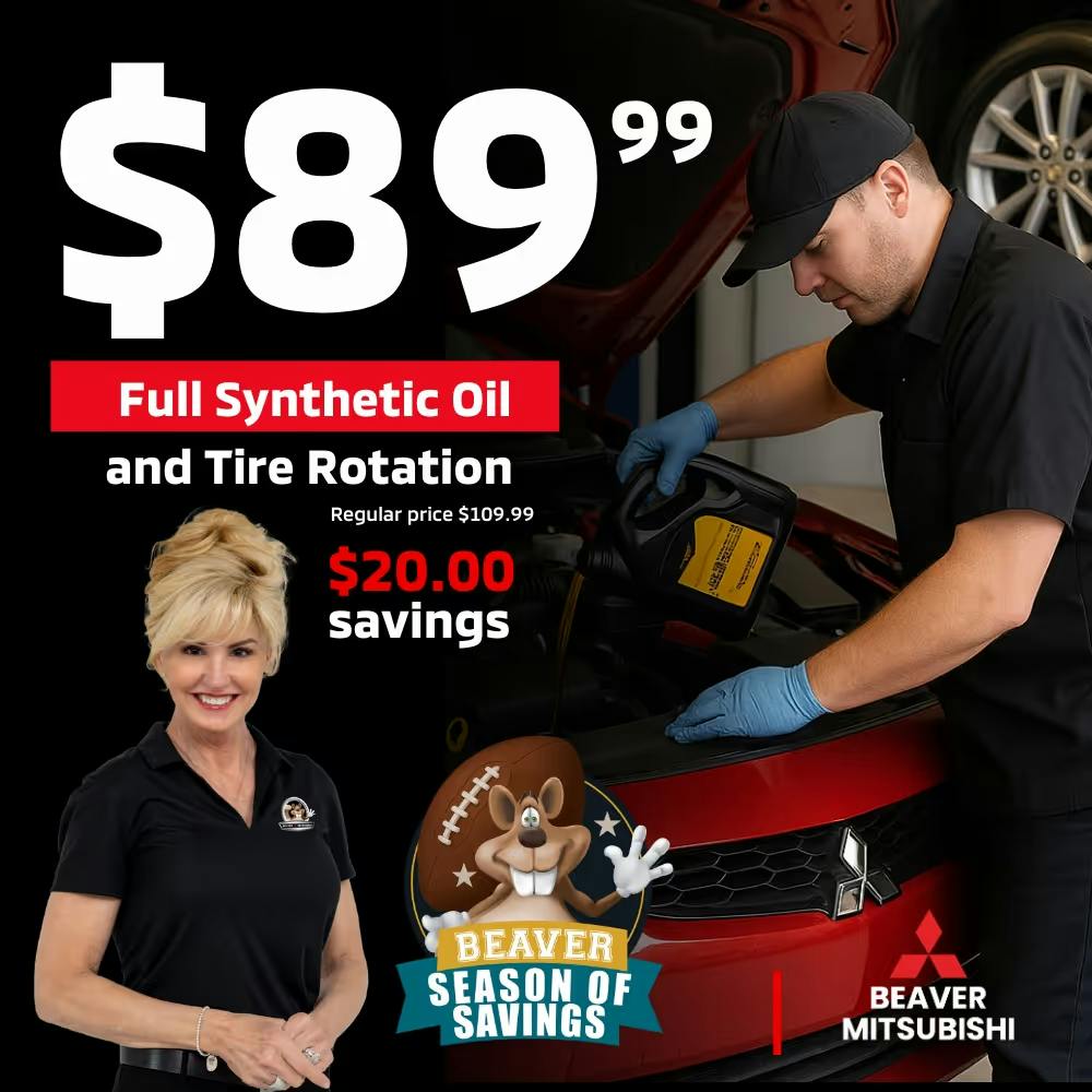 Full Synthetic Oil & Tire Rotation | Beaver Mitsubishi