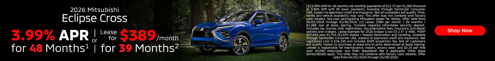 April 2026 Eclipse Cross | Beaver Mitsubishi