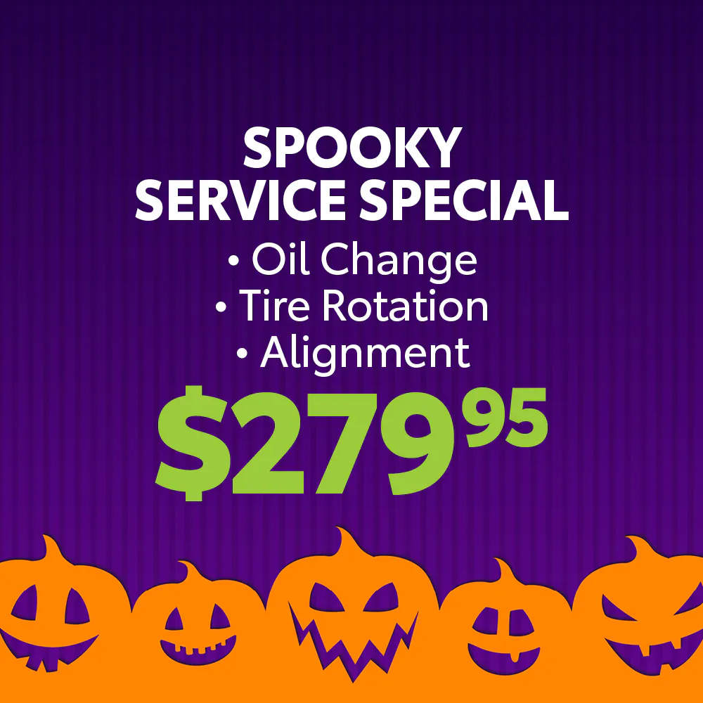 Spooky Service Special: Oil Change, Tire Rotation, Alignment $279.95 | Berge Toyota