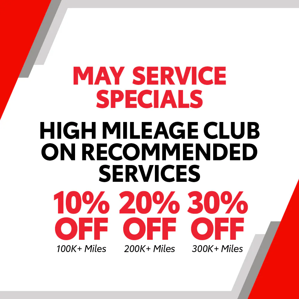 May Service Specials – High Mileage Club on Recommended Services | Berge Toyota
