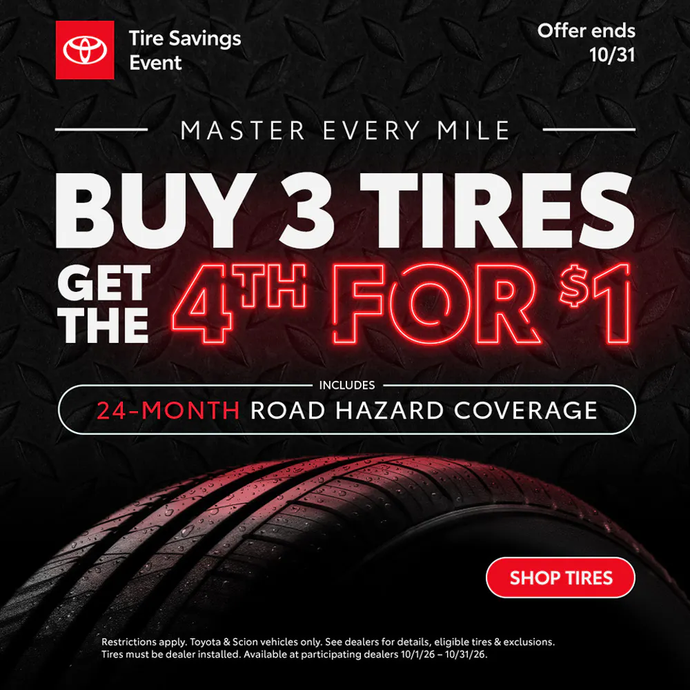 BUY 3 TIRES GET THE 4th FOR $1 | Berge Toyota