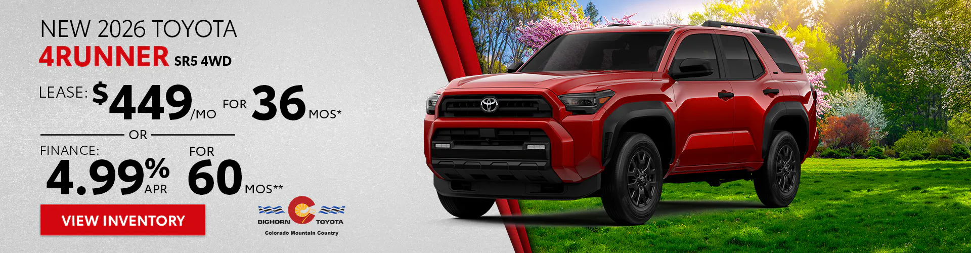 New 2026 Toyota 4Runner SR5 4WD