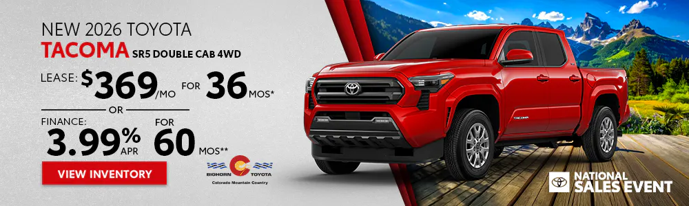 New 2026 Toyota Tacoma SR5 Double Cab 4WD | Bighorn Toyota