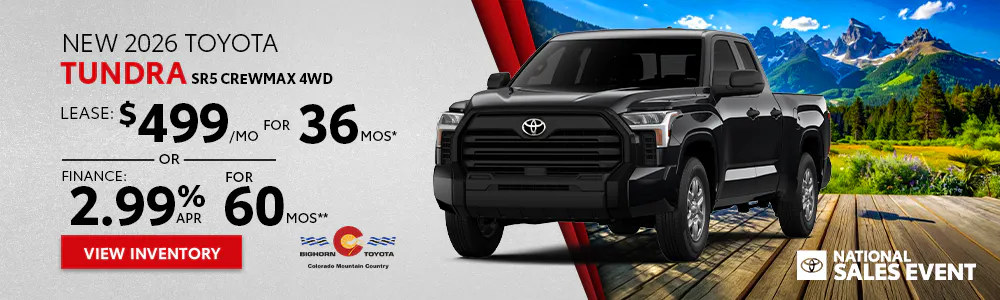 New 2026 Toyota Tundra SR5 CrewMax 4WD | Bighorn Toyota