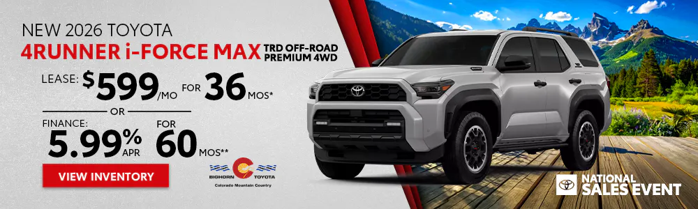 New 2026 Toyota 4Runner i-FORCE MAX TRD Off-Road Premium 4WD | Bighorn Toyota