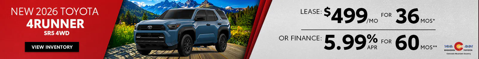 New 2026 Toyota 4Runner SR5 4WD