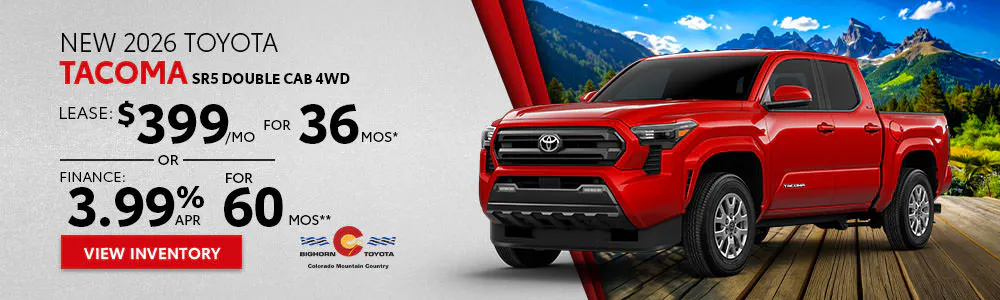 New 2026 Toyota Tacoma SR5 Double Cab 4WD | Bighorn Toyota