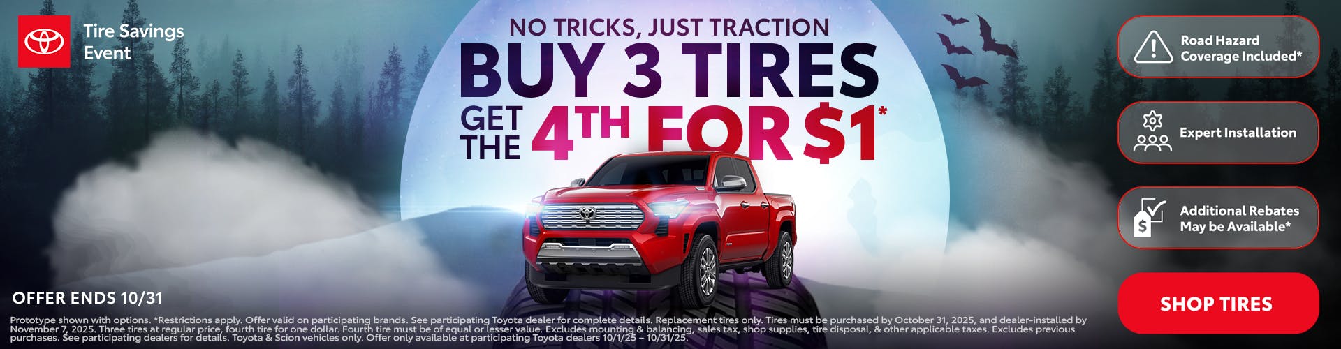 Buy 3 Tires Get the 4th for $1