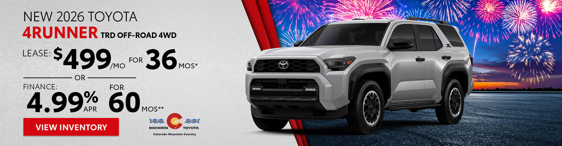 New 2026 Toyota 4Runner TRD Off-Road 4WD