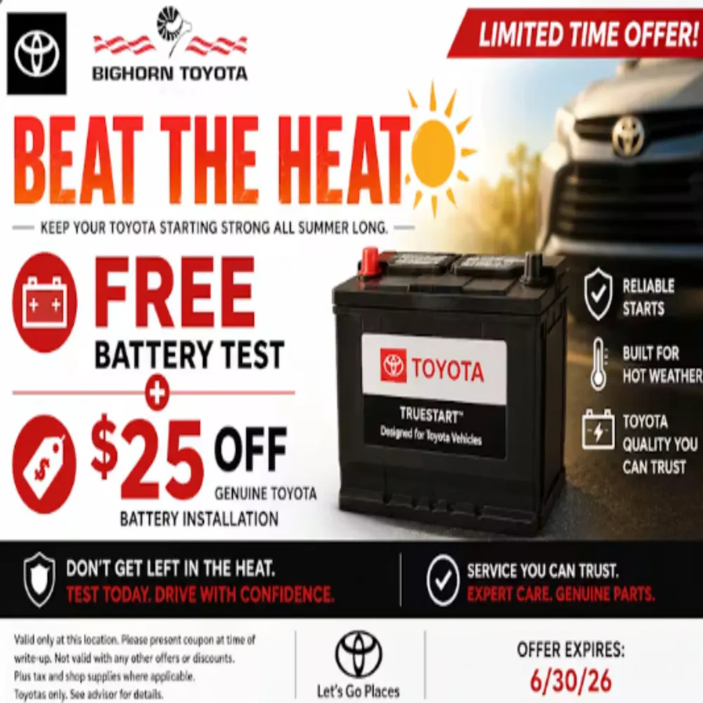 BEAT THE HEAT – KEEP YOUR TOYOTA STARTING STRONG ALL SUMMER LONG. | Bighorn Toyota