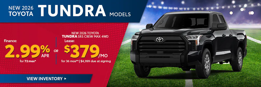 New 2026 Toyota Tundra Models OR New 2026 Toyota Tundra SR5 Crew Max 4WD | Brewer Airport Toyota